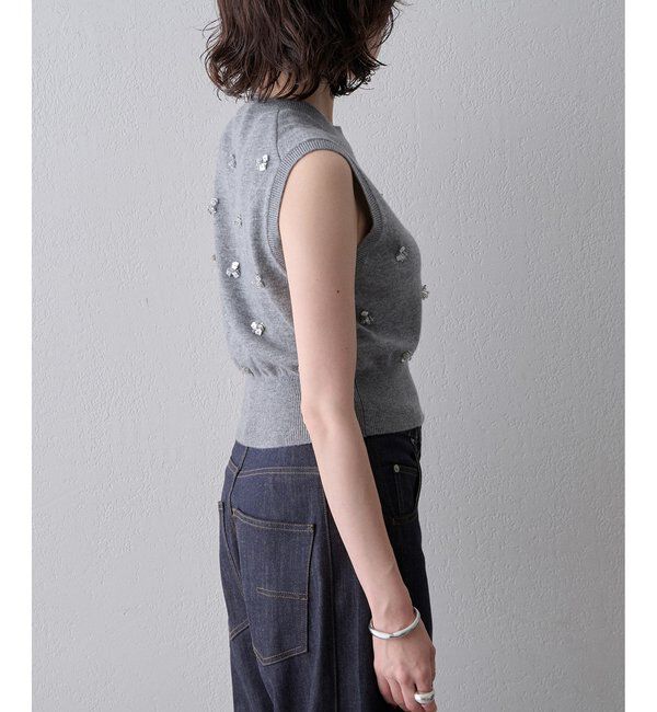  「《アンサンブル対応》ビーズ刺繍ニットベスト」|ニット・セーター|