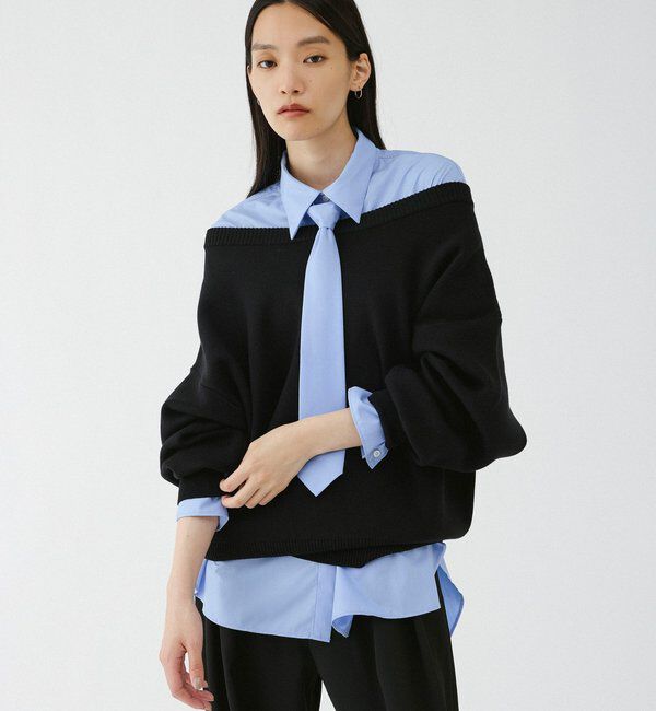  「【2026AW Debut】【UNFORM】スウェットライクニット」|ニット・セーター|ブラック