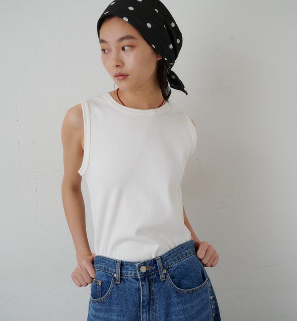  「【5色展開】リブコンパクトノースリーブ」|Tシャツ・カットソー|