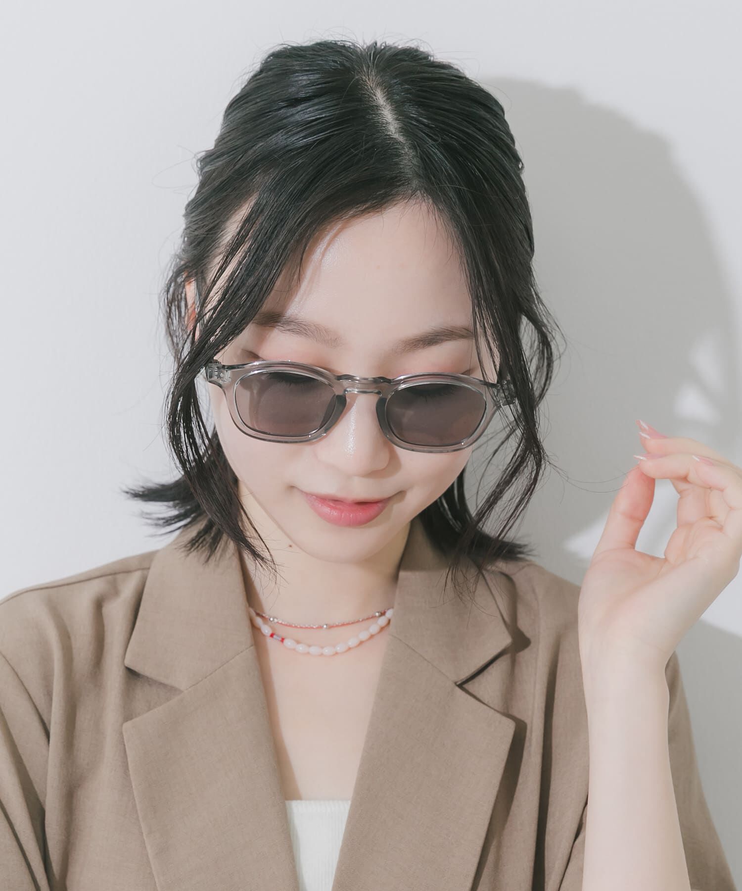 SMELLY「クリアフレームカラーサングラス」|メガネ|