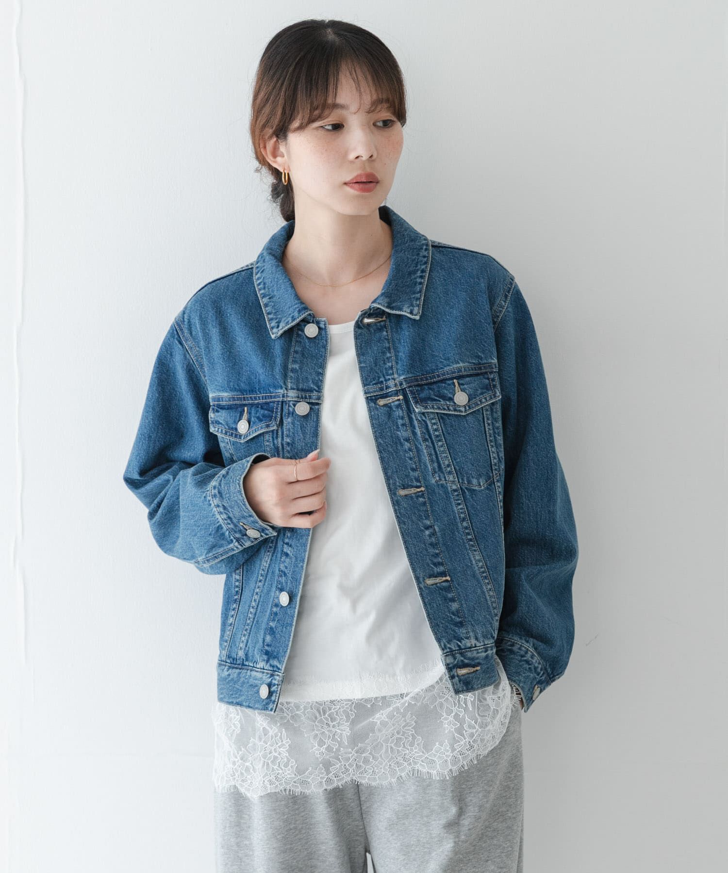 Sonny Label 「『WEB限定』ルーズフィットレースヘムロングTシャツ」|Tシャツ・カットソー|