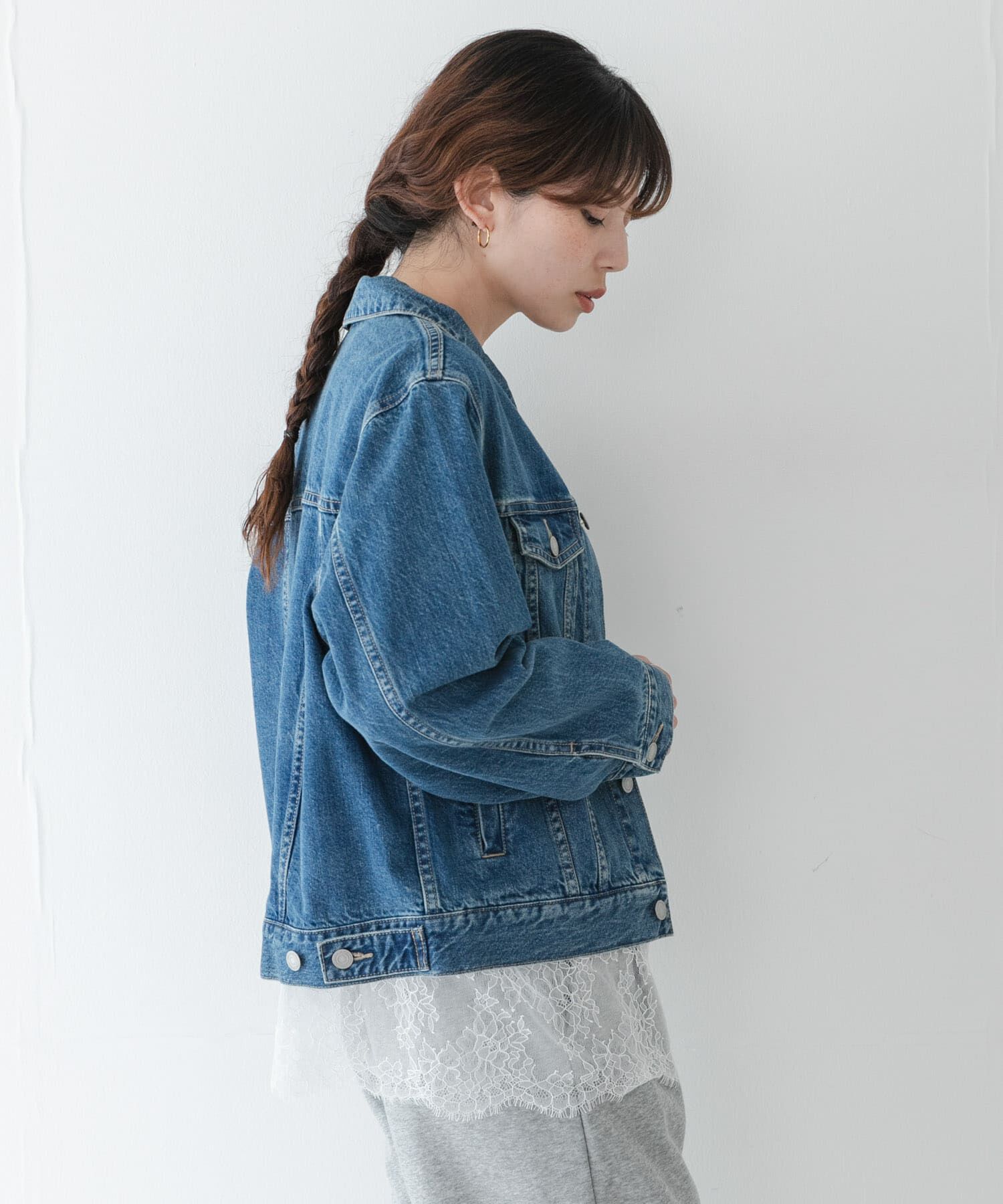 Sonny Label 「『WEB限定』ルーズフィットレースヘムロングTシャツ」|Tシャツ・カットソー|