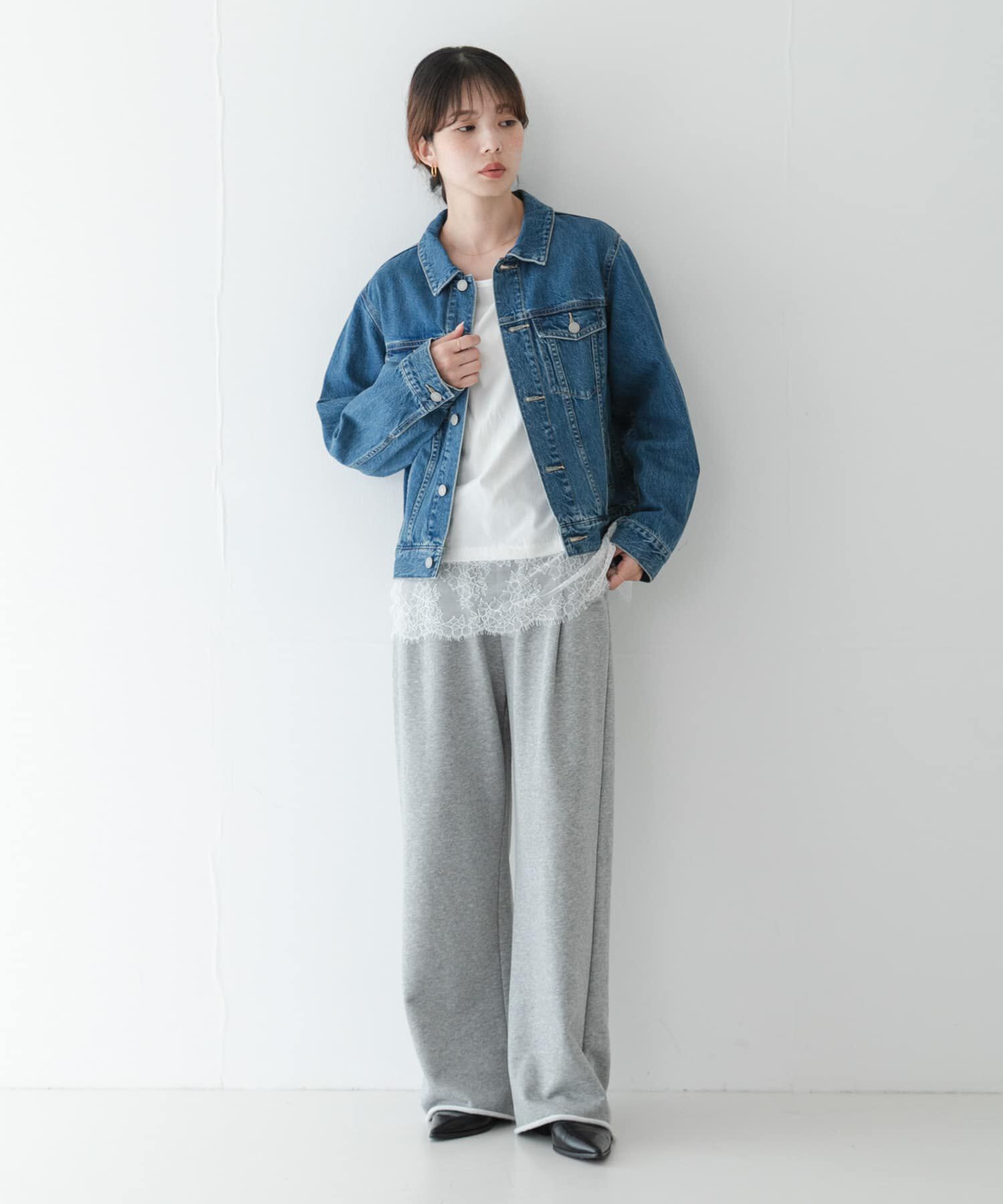 Sonny Label 「『WEB限定』ルーズフィットレースヘムロングTシャツ」|Tシャツ・カットソー|
