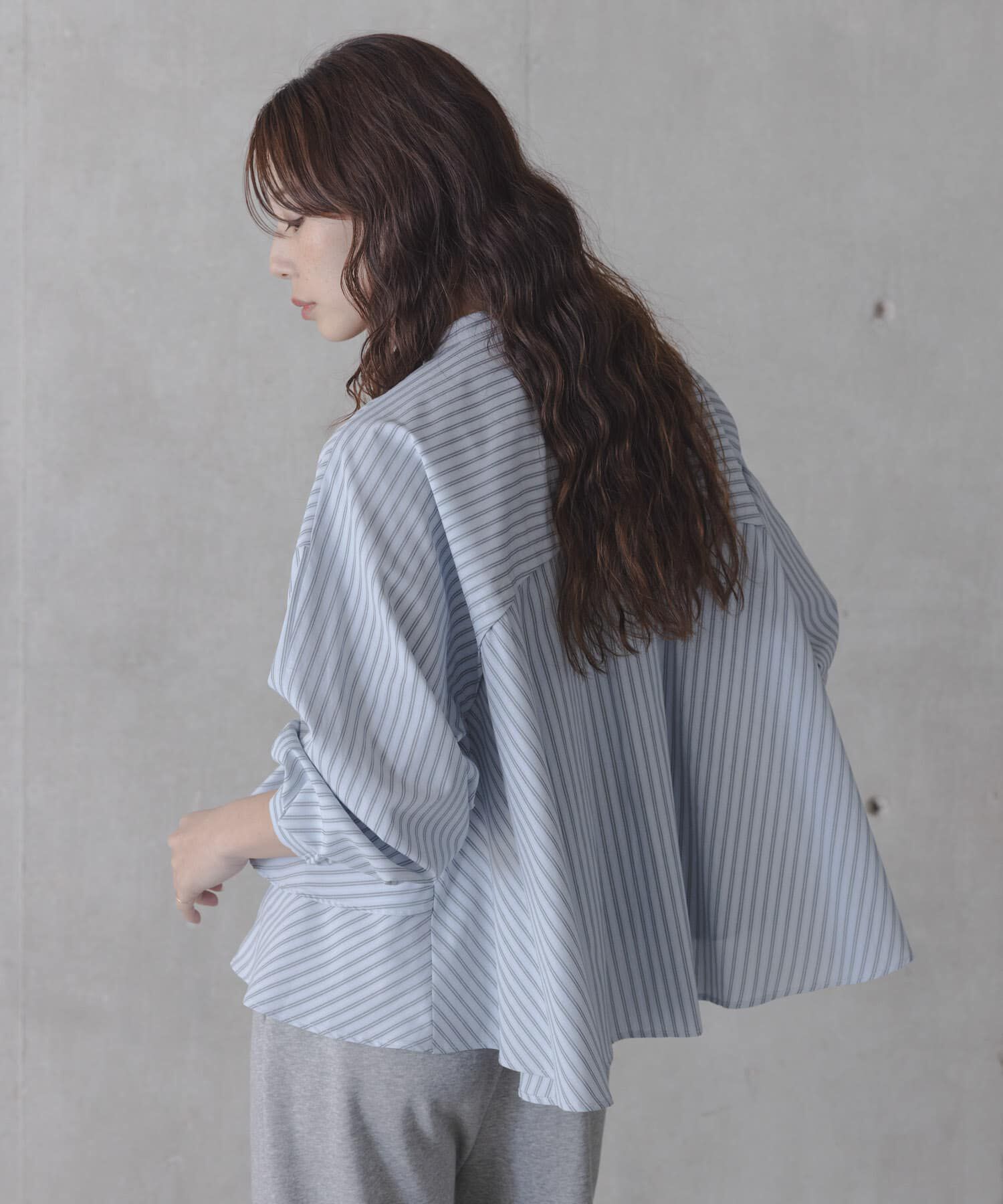 Sonny Label 「『WEB限定』バンドカラーフリルストライプシャツ」|シャツ・ブラウス|