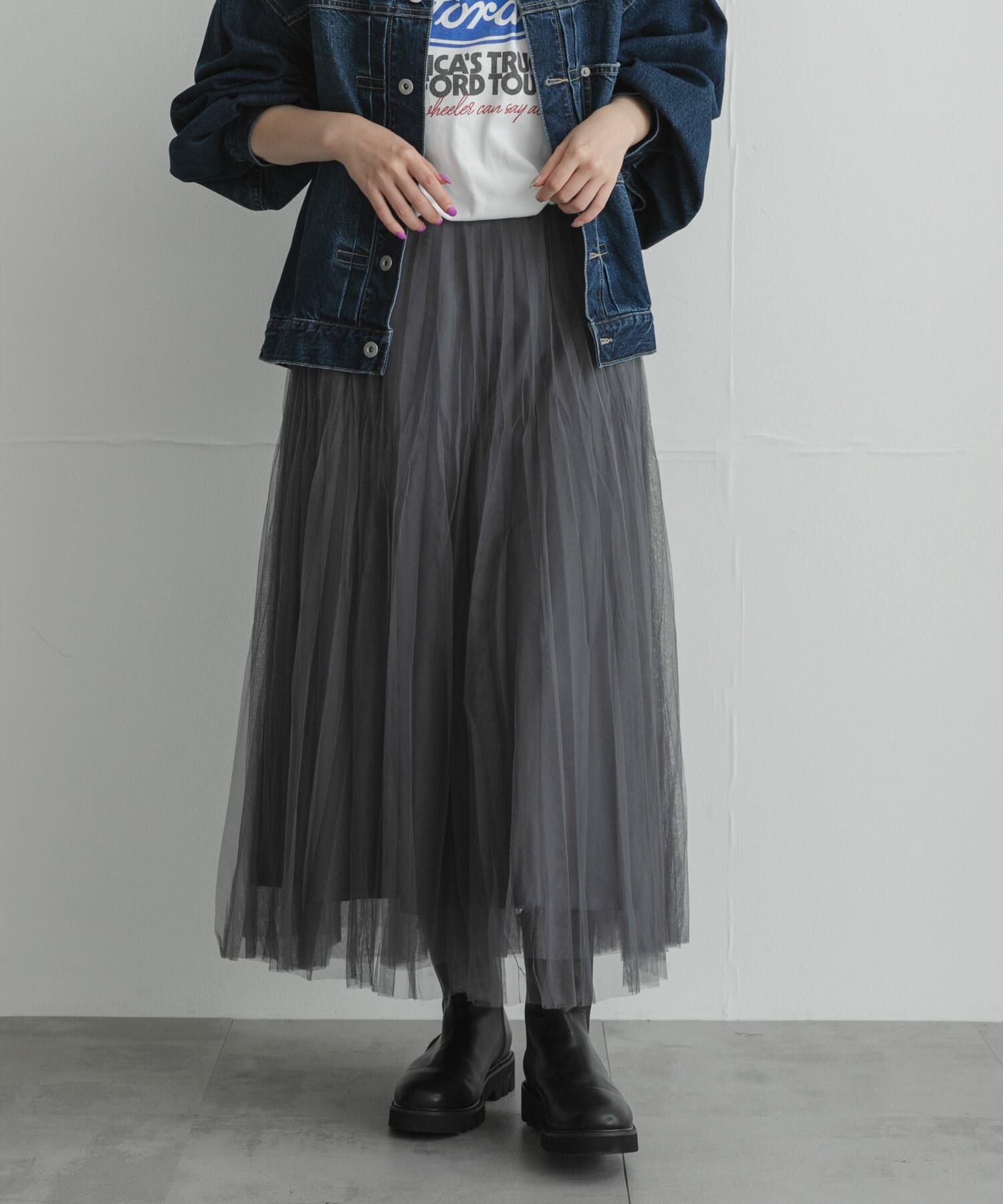 Sonny Label 「『WEB限定』チュールプリーツイージースカート」|スカート|