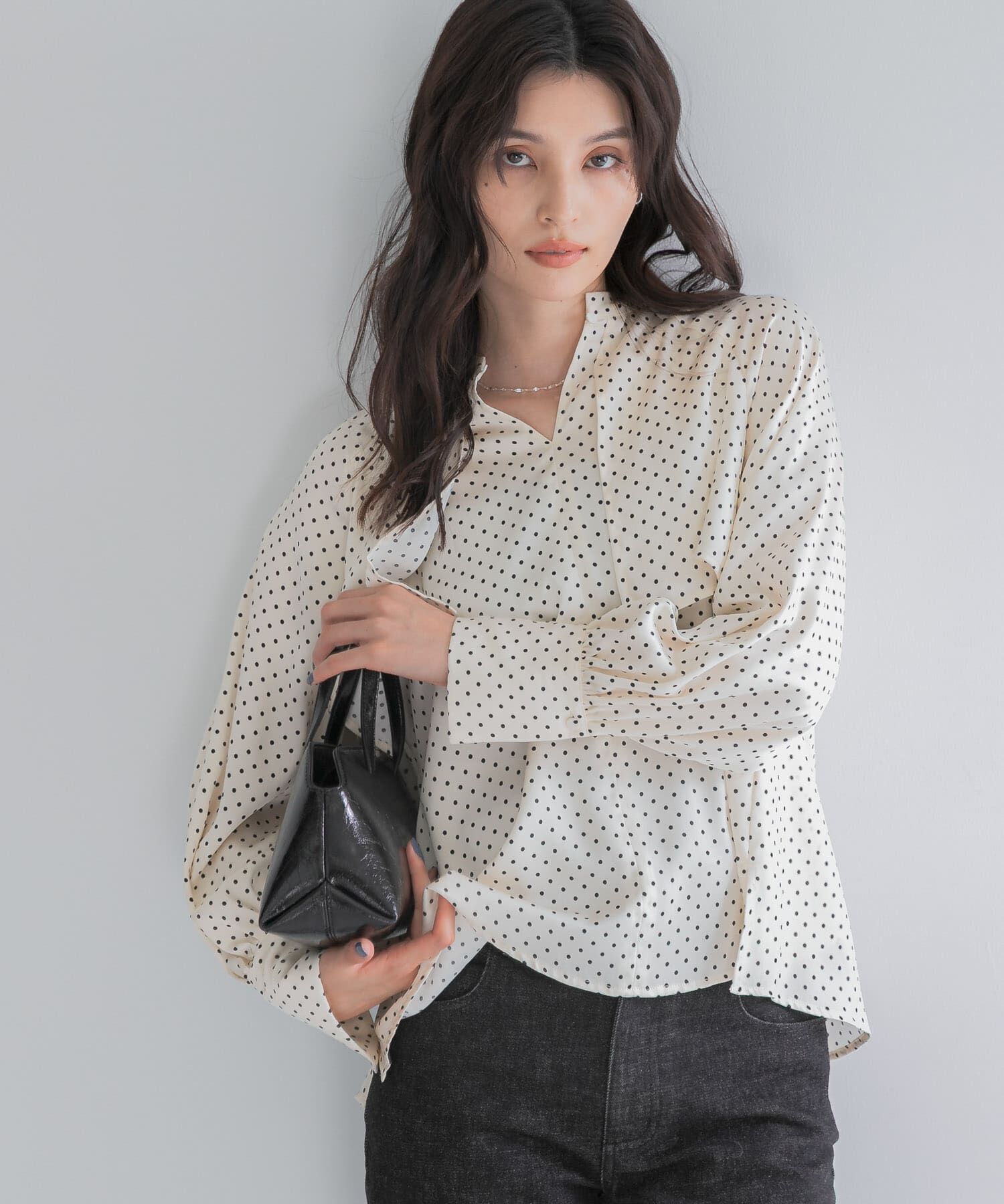 URBAN RESEARCH ROSSO「『WEB限定』ケープドットブラウス」|シャツ・ブラウス|