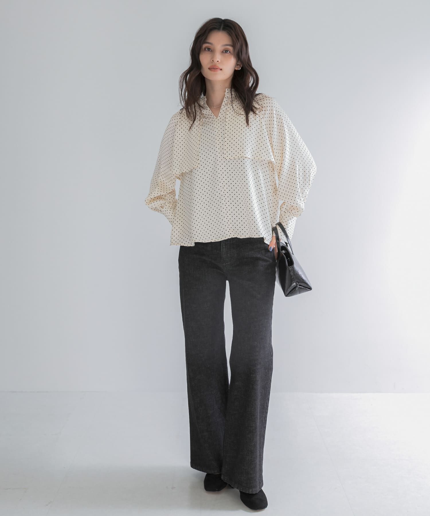 URBAN RESEARCH ROSSO「『WEB限定』ケープドットブラウス」|シャツ・ブラウス|