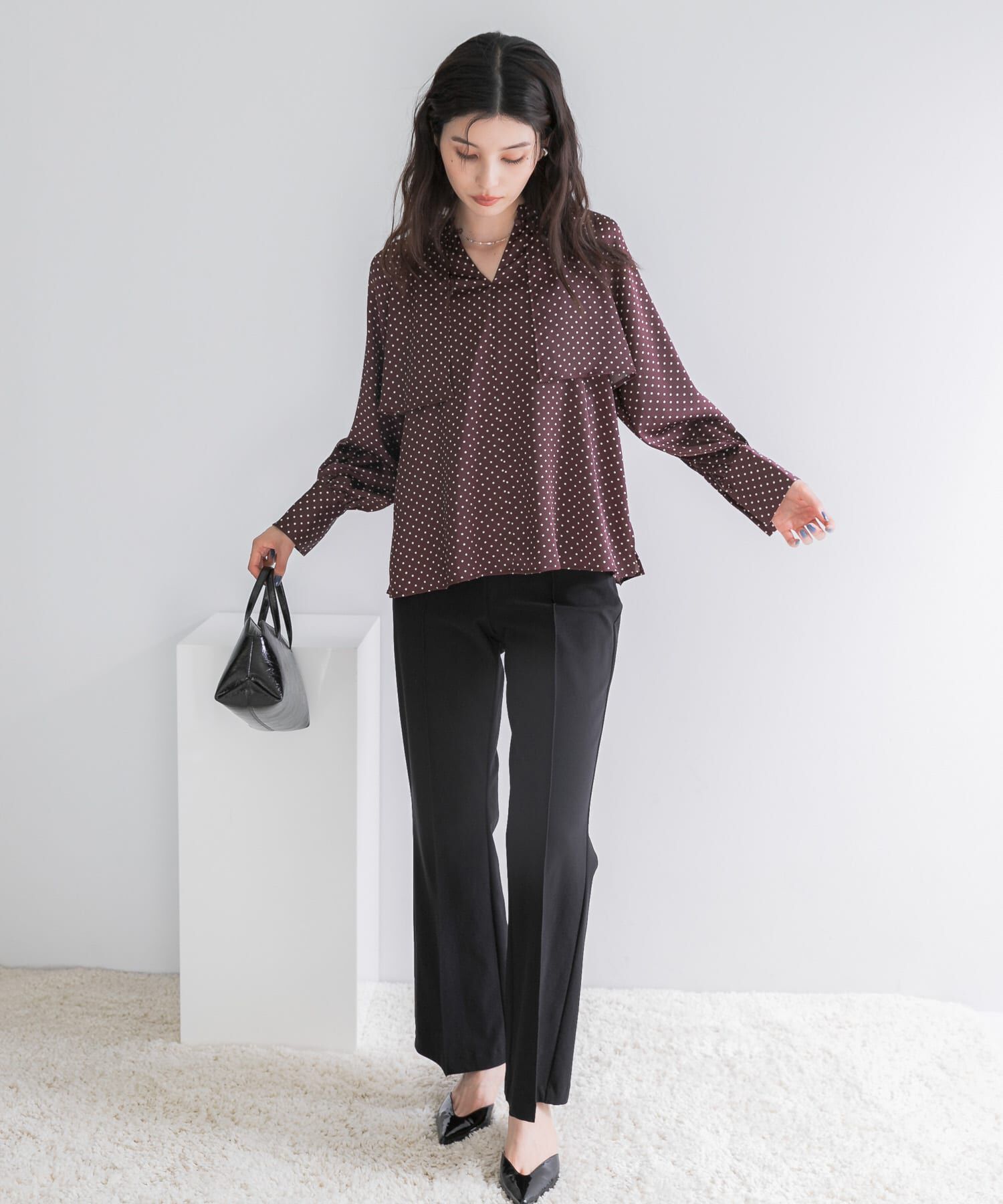 URBAN RESEARCH ROSSO「『WEB限定』ケープドットブラウス」|シャツ・ブラウス|