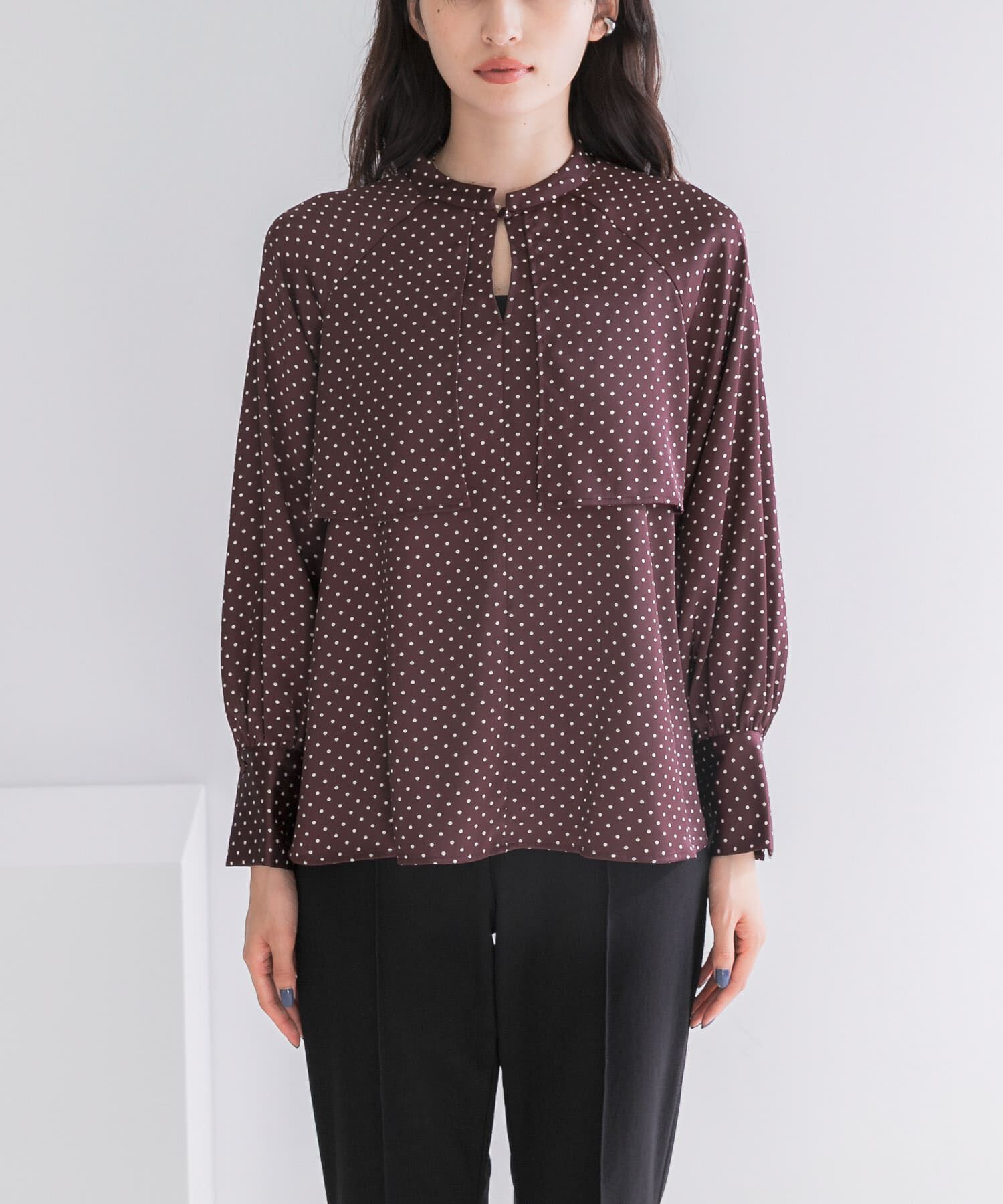 URBAN RESEARCH ROSSO「『WEB限定』ケープドットブラウス」|シャツ・ブラウス|