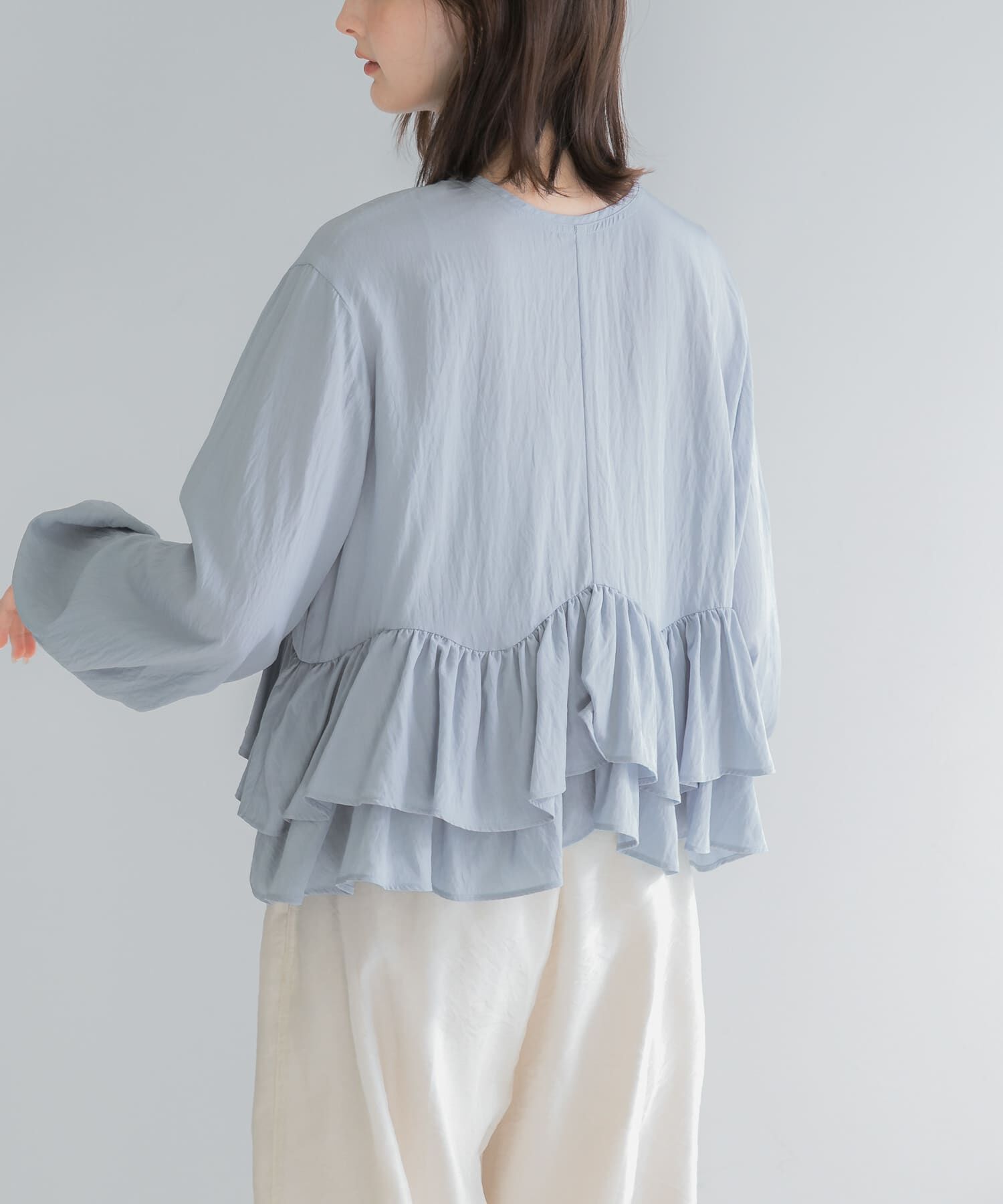URBAN RESEARCH ROSSO「『WEB限定』フリルヘムブラウス」|シャツ・ブラウス|