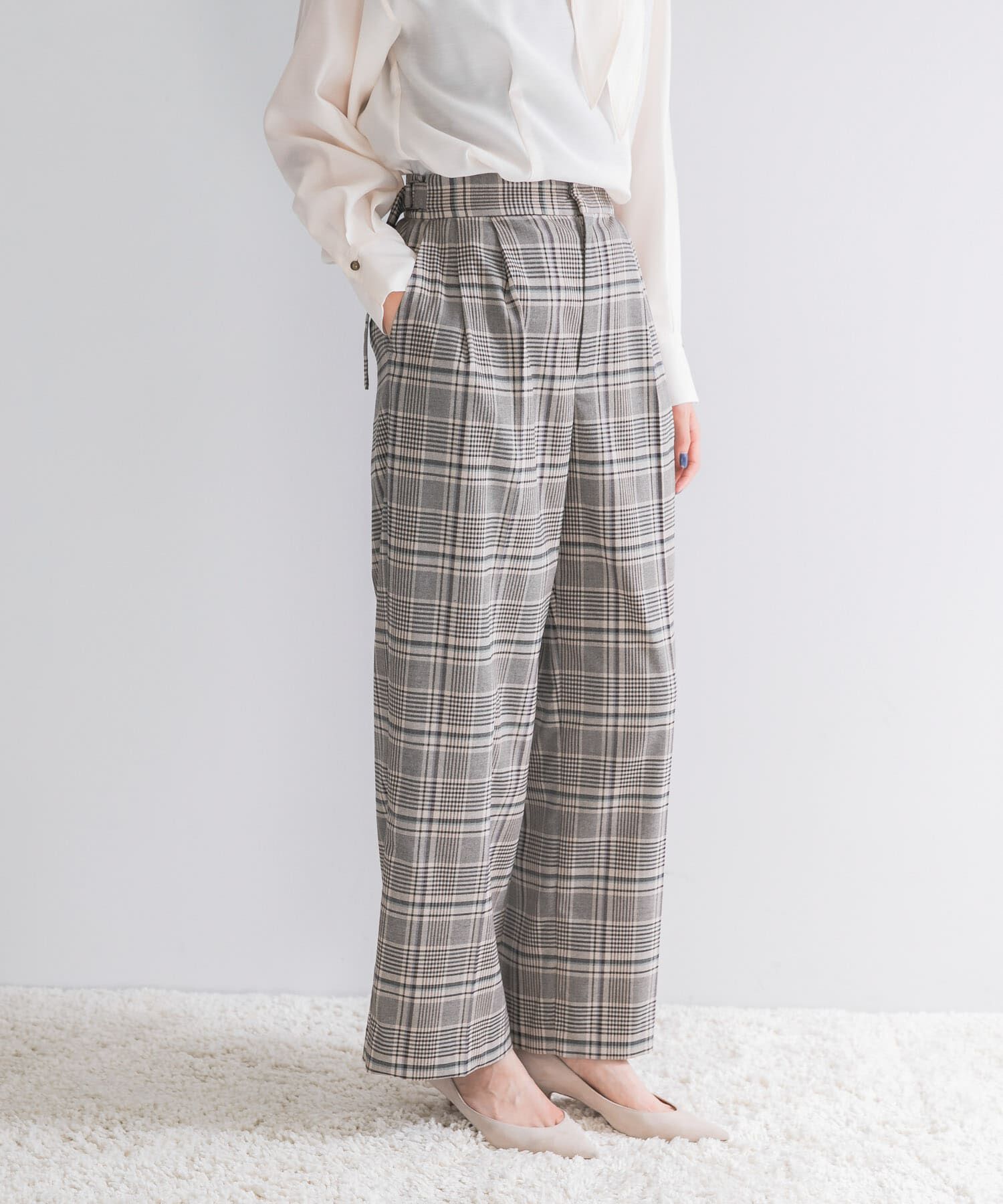 URBAN RESEARCH ROSSO「サイドベルトデザインチェックパンツ」|その他|