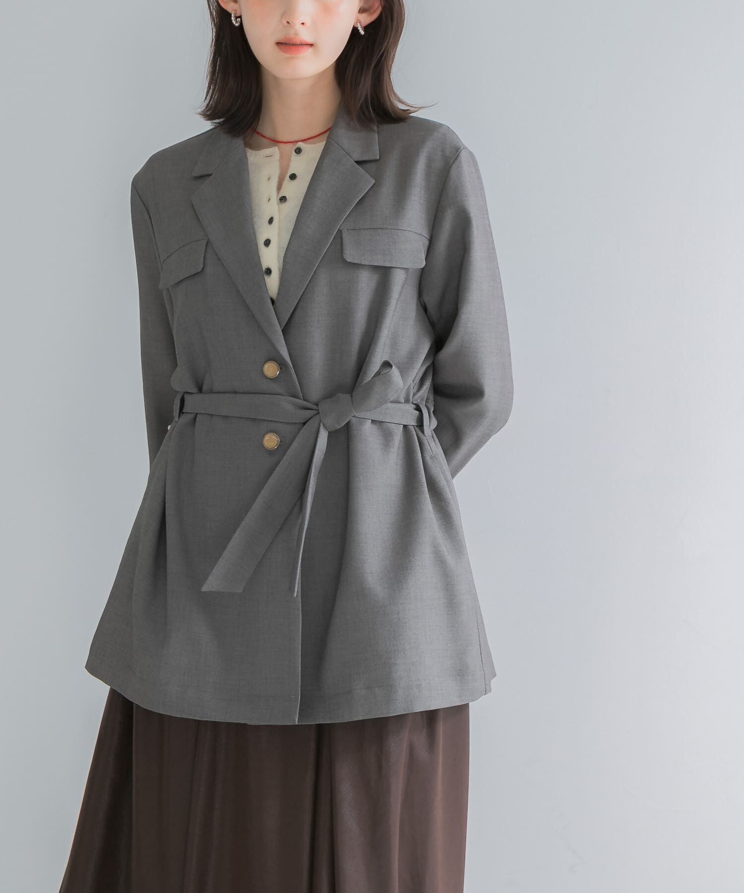 URBAN RESEARCH ROSSO「防シワ シャンブレーシャツジャケット」|その他|グレー