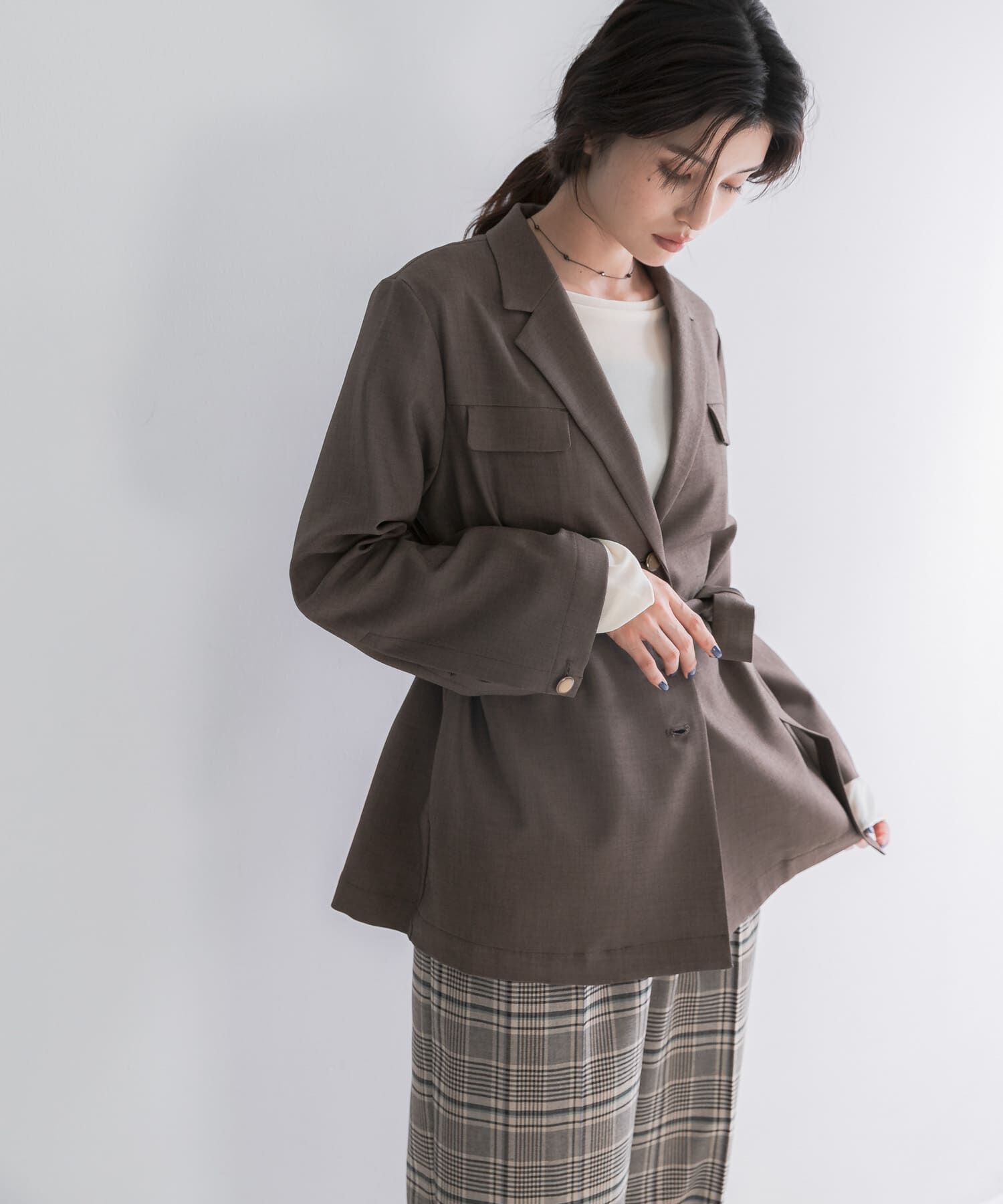 URBAN RESEARCH ROSSO「防シワ シャンブレーシャツジャケット」|その他|ブラウン