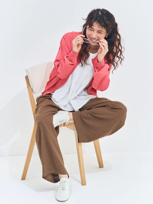 Samansa Mos2「《新色追加》麻レーヨン柄アソートパンツ」|その他|ブラウン