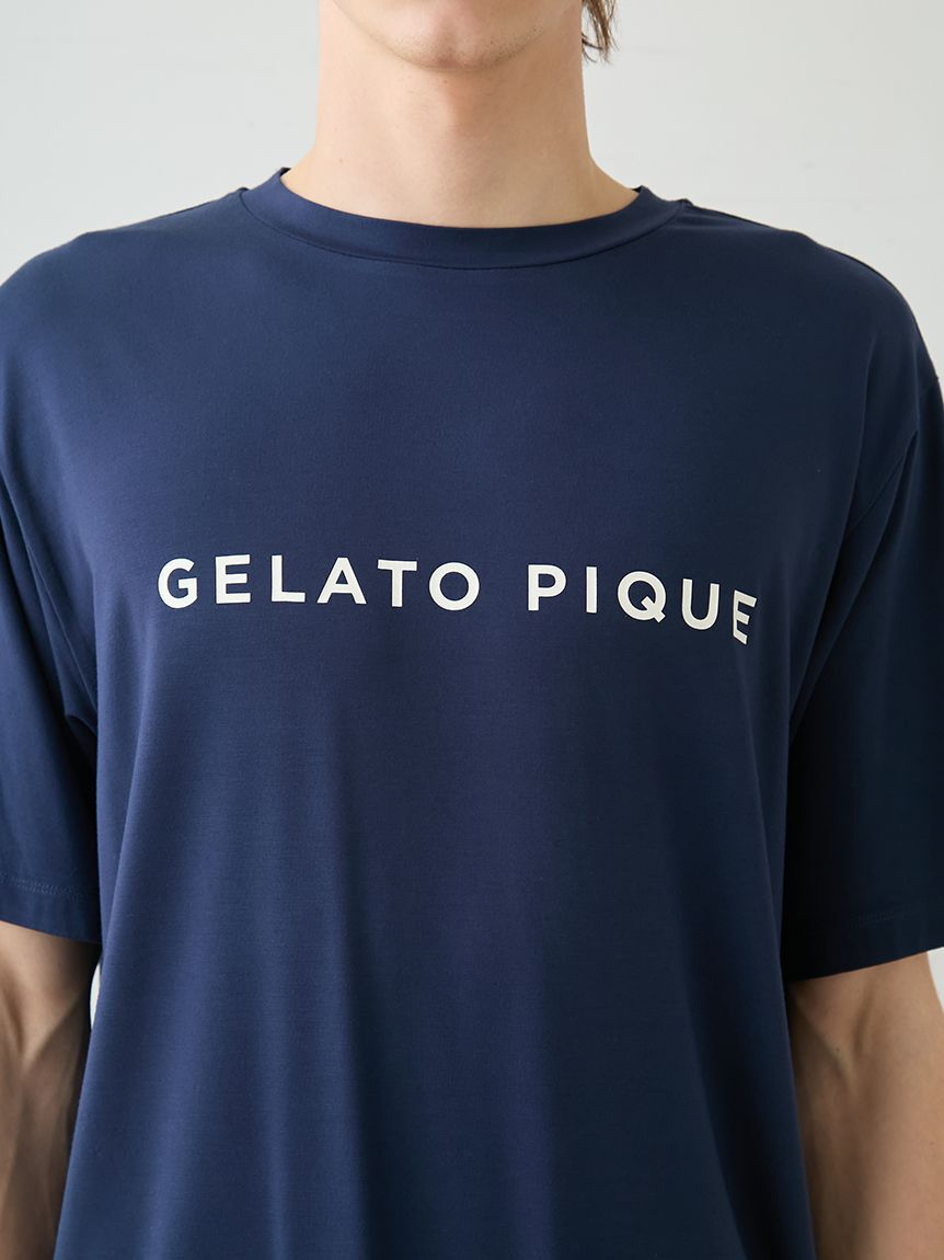 GELATO PIQUE HOMME「【HOMME】レーヨンロゴTシャツ&ボーダーハーフパンツセット」|ルームウェア|