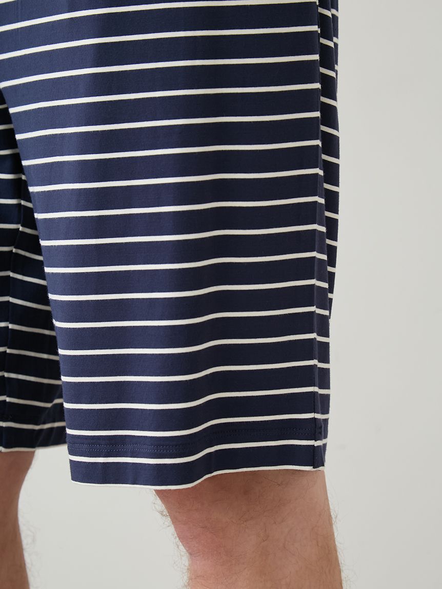 GELATO PIQUE HOMME「【HOMME】レーヨンロゴTシャツ&ボーダーハーフパンツセット」|ルームウェア|