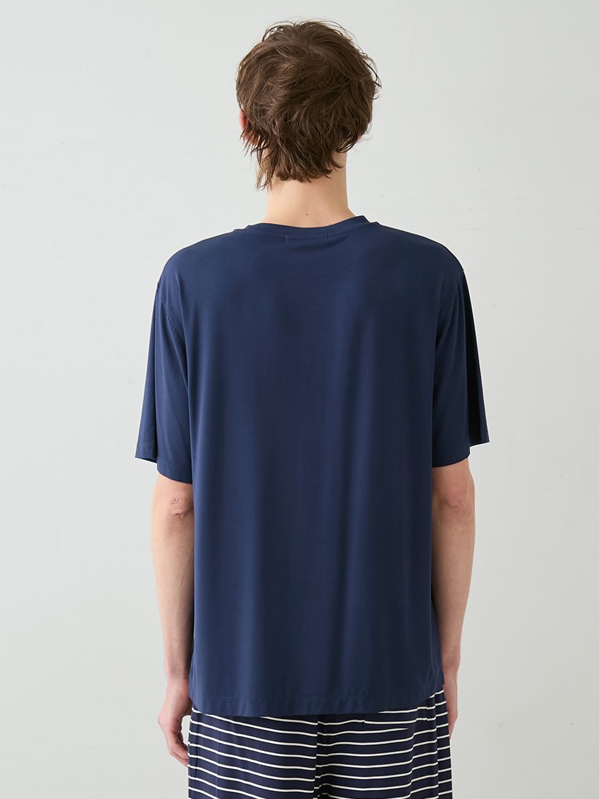 GELATO PIQUE HOMME「【HOMME】レーヨンロゴTシャツ&ボーダーハーフパンツセット」|ルームウェア|