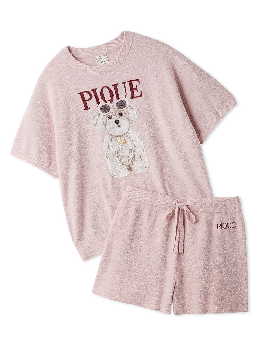 gelato pique「【ONLINE限定】ファッションCATS&DOGS ジャガードプルオーバー&リブショートパンツセット」|ルームウェア|PNK