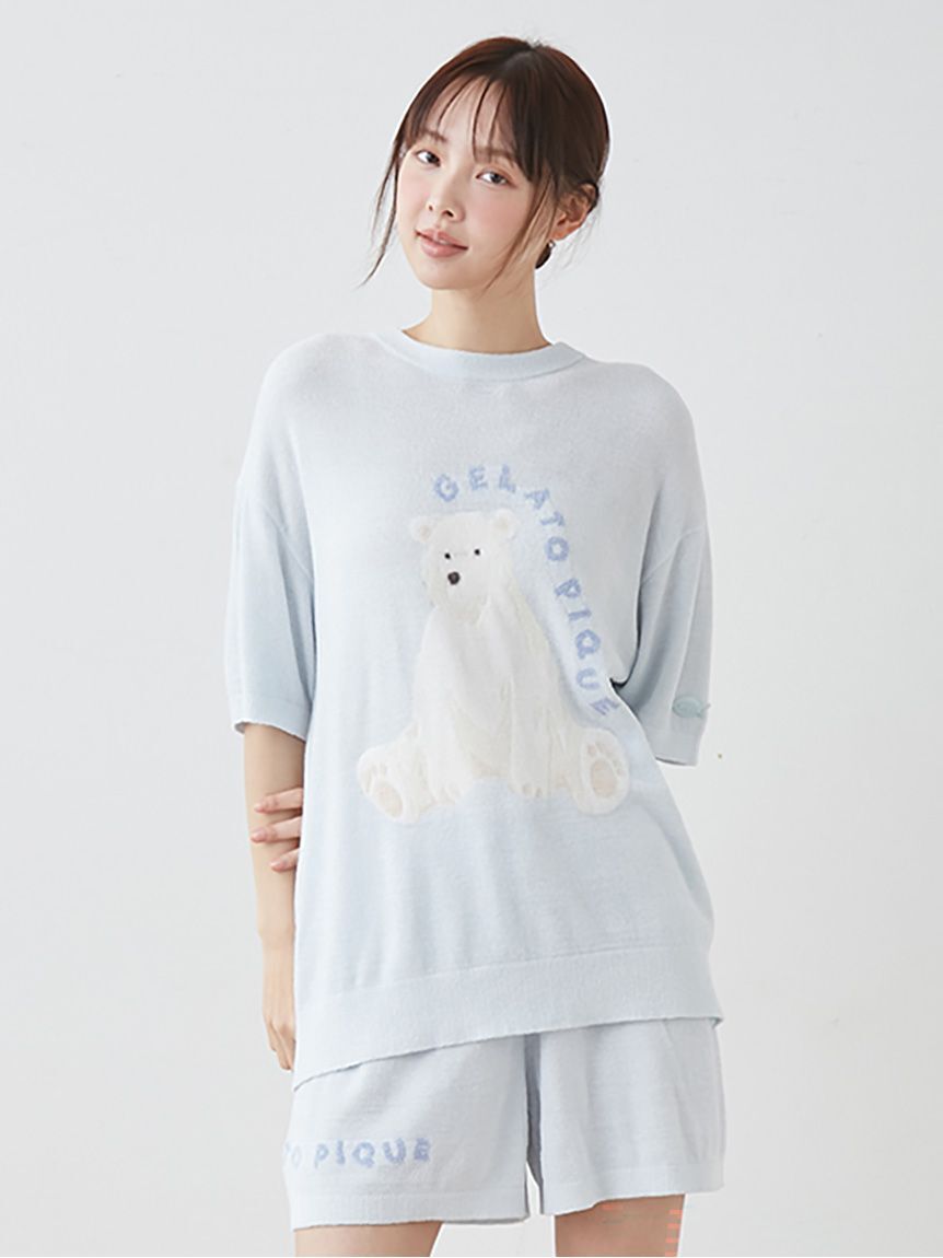 gelato pique「【ONLINE限定】【接触冷感】スムーズィーliteシーアニマルジャガードプルオーバー&ショートパンツセット」|ルームウェア|