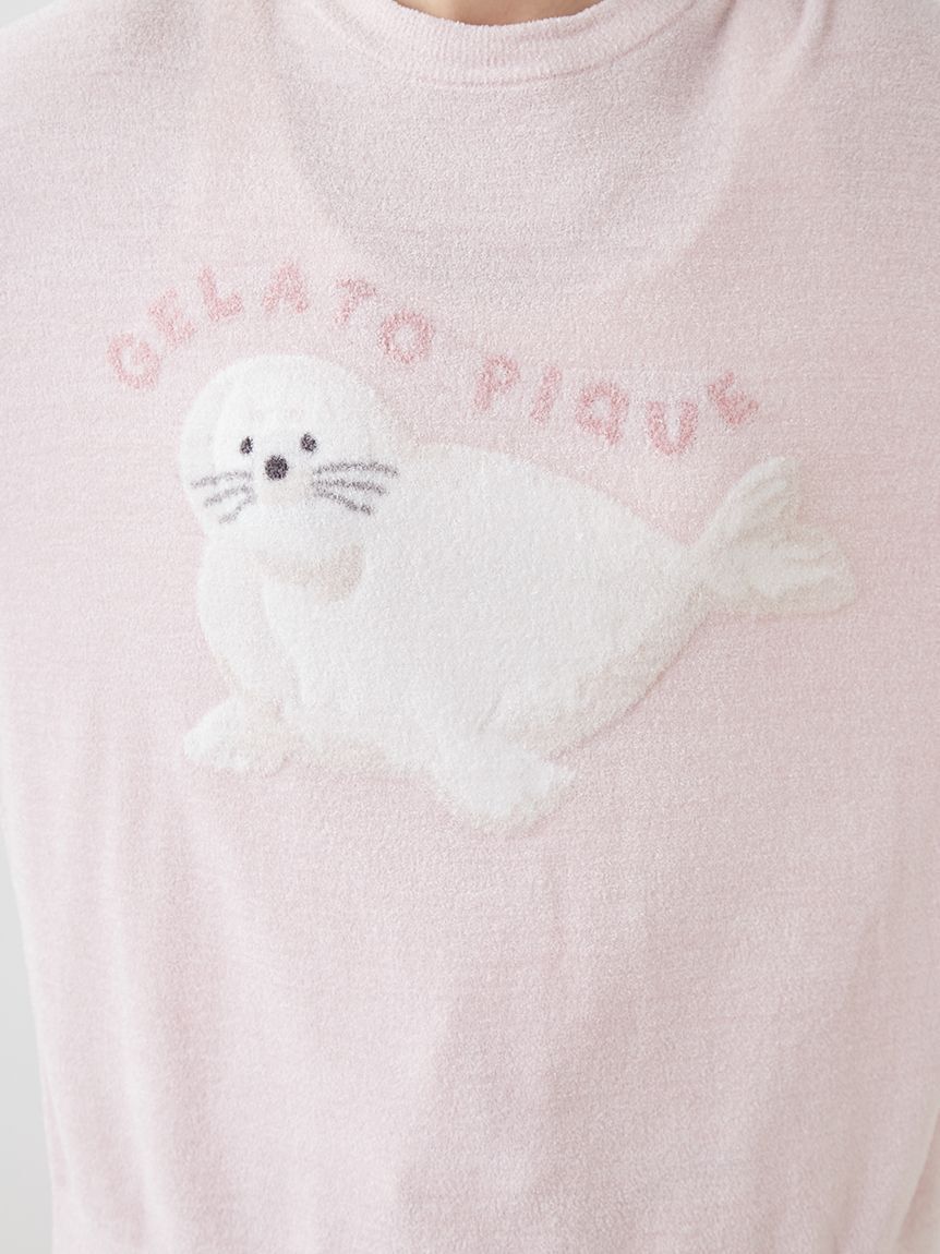 gelato pique「【ONLINE限定】【接触冷感】スムーズィーliteシーアニマルジャガードプルオーバー&ショートパンツセット」|ルームウェア|