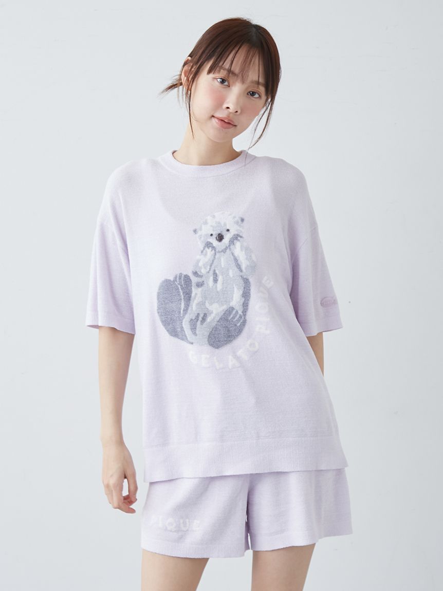 gelato pique「【ONLINE限定】【接触冷感】スムーズィーliteシーアニマルジャガードプルオーバー&ショートパンツセット」|ルームウェア|