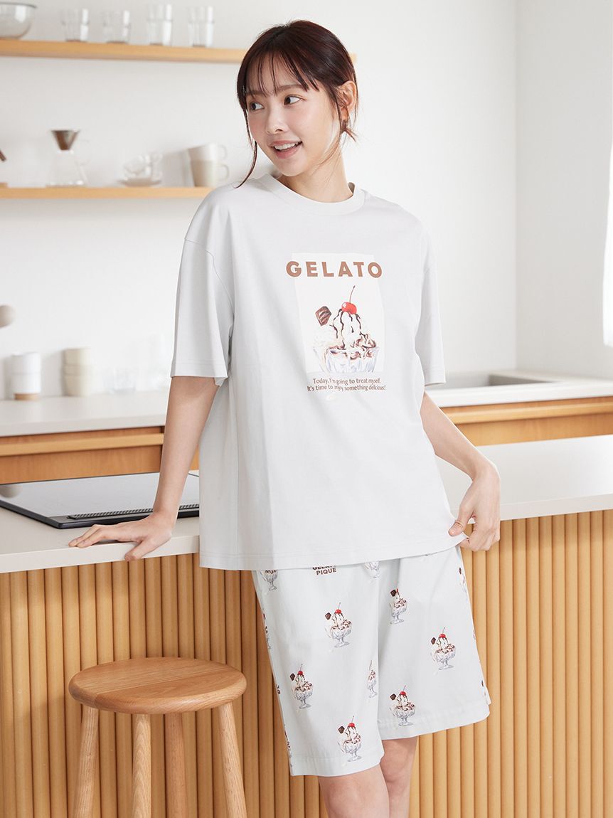 gelato pique「【UNISEX】 【接触冷感】HIGH CALORIEワンポイントTシャツ」|ルームウェア|