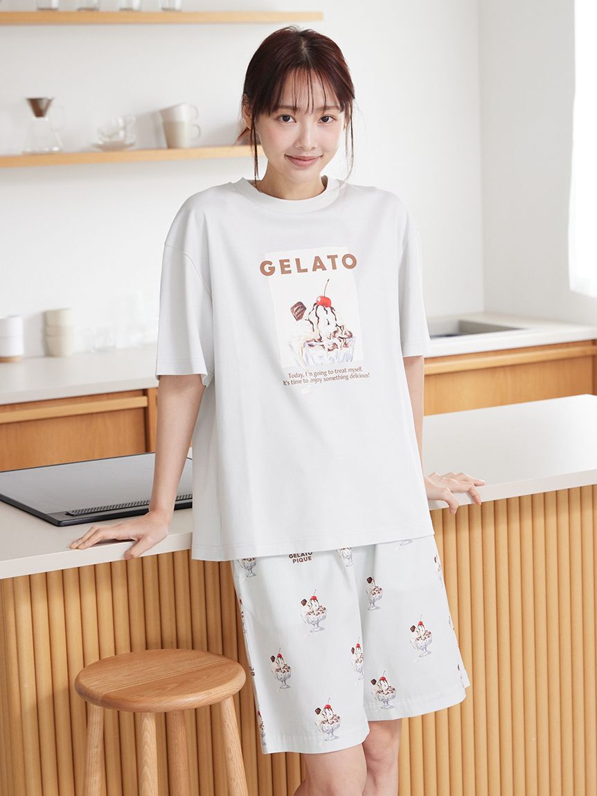 gelato pique「【UNISEX】 【接触冷感】HIGH CALORIE柄ハーフパンツ」|ルームウェア|MNT