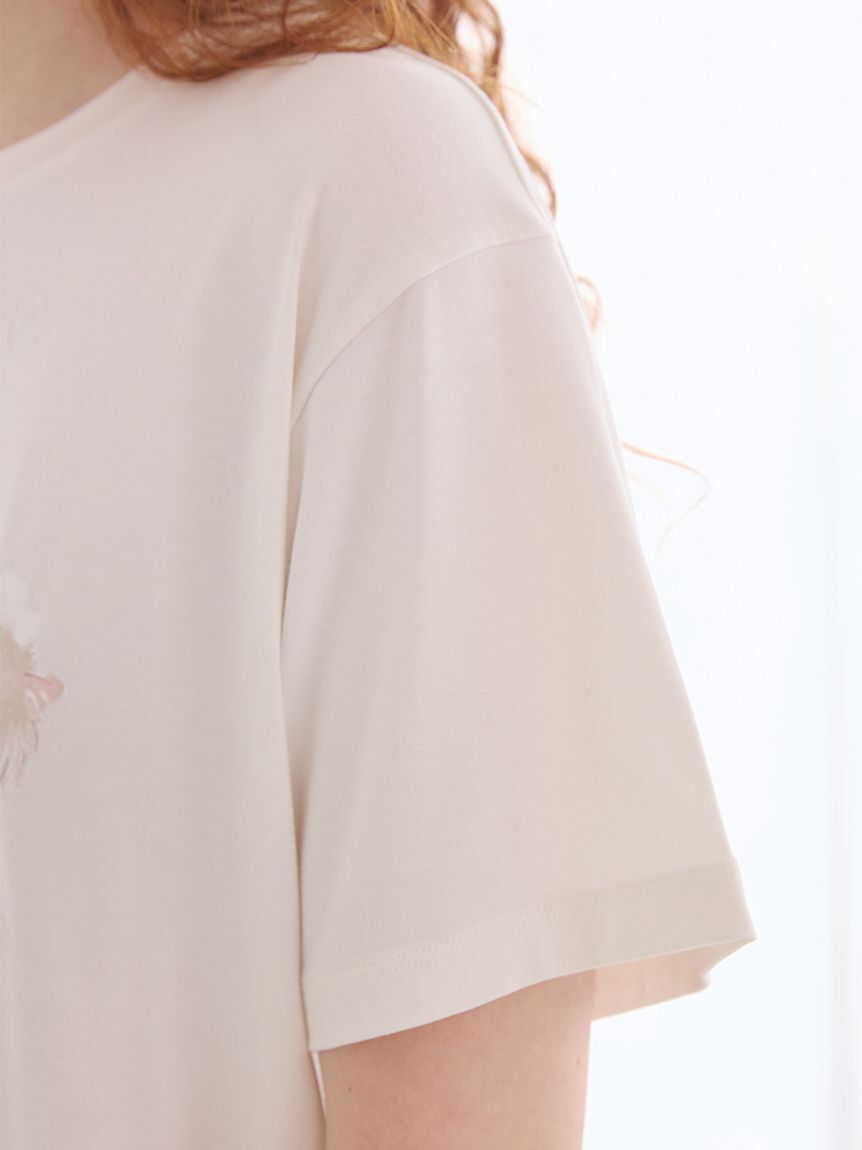 gelato pique「【抗菌防臭】バスタイムCATワンポイントTシャツ」|ルームウェア|