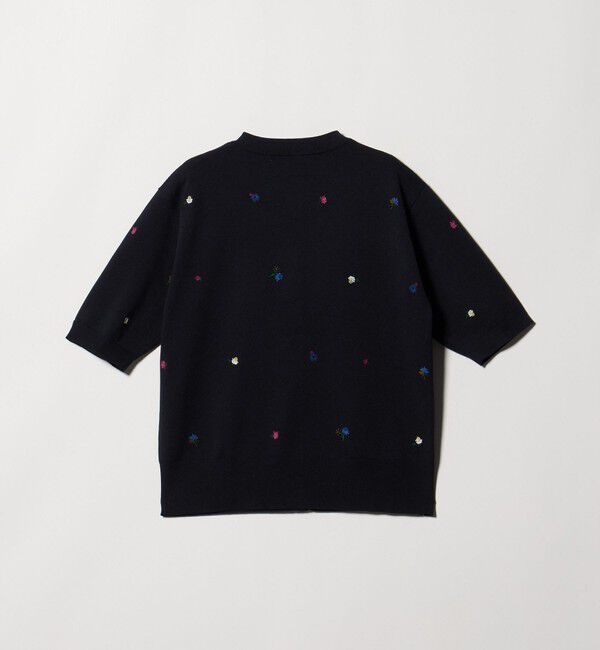 UNITED ARROWS「フラワー エンブロイダリー ショートスリーブ カーディガン ‐ウォッシャブル‐」|カーディガン|