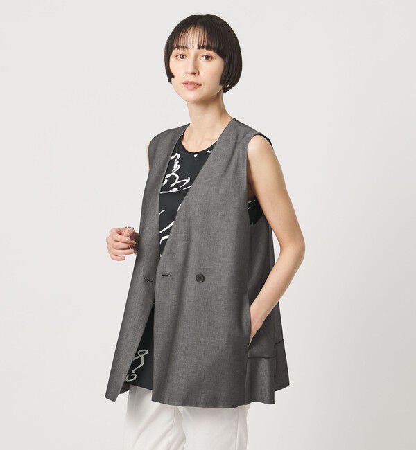 UNITED ARROWS「シアー バックフレア ベスト ‐ウォッシャブル‐」|ベスト・ジレ|