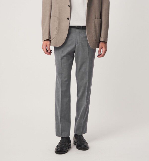 UNITED ARROWS green label relaxing「A+ TWPU トロピカル無地 スリム セットアップ パンツ スラックス -ウォッシャブル・ストレッチ・ウエストア」|スーツ|