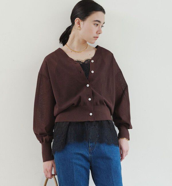 UNITED ARROWS green label relaxing「ビューティーネック2WAYカーデ ウォッシャブル」|カーディガン|