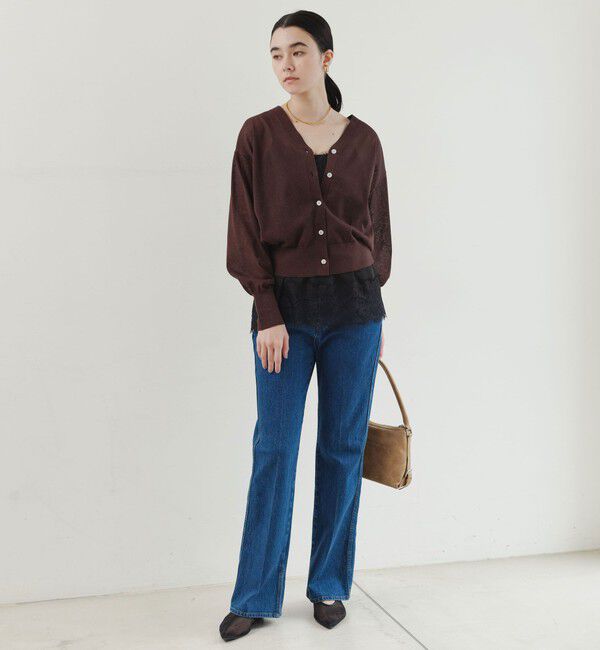UNITED ARROWS green label relaxing「ビューティーネック2WAYカーデ ウォッシャブル」|カーディガン|