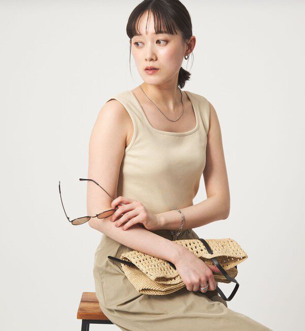 UNITED ARROWS green label relaxing「デコルテ フライス タンクトップ 抗菌」|タンクトップ|BEIGE
