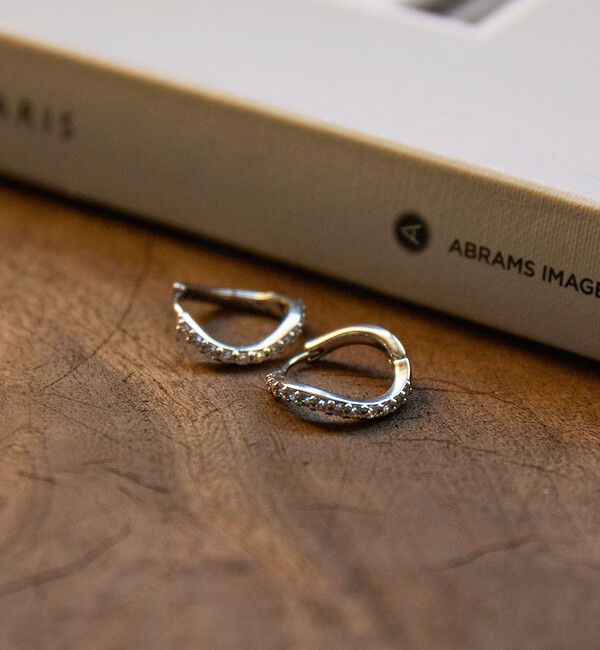 UNITED ARROWS green label relaxing「【WEB限定】パヴェ フープピアス」|ピアス|