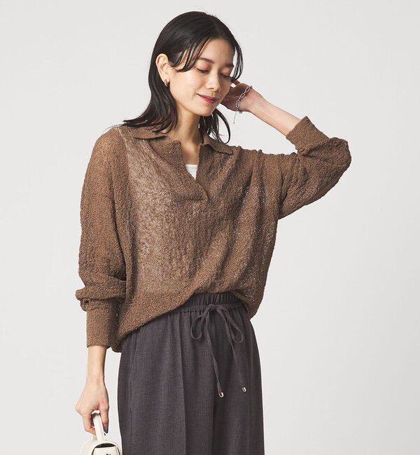 UNITED ARROWS green label relaxing「ノットヤーン スキッパー プルオーバー ウォッシャブル」|ニット・セーター|