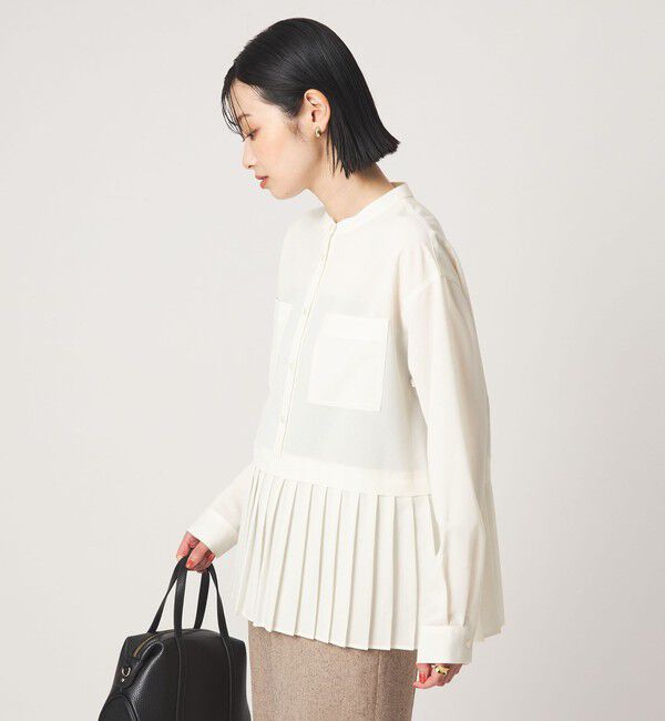 UNITED ARROWS green label relaxing「［size SHORTあり］スソ プリーツ シャツ マシンウォッシャブル 吸水速乾」|シャツ・ブラウス|