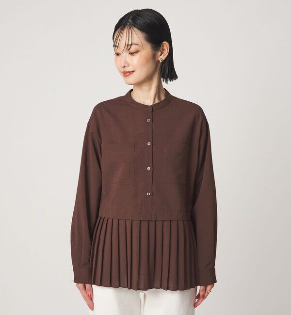 UNITED ARROWS green label relaxing「［size SHORTあり］スソ プリーツ シャツ マシンウォッシャブル 吸水速乾」|シャツ・ブラウス|