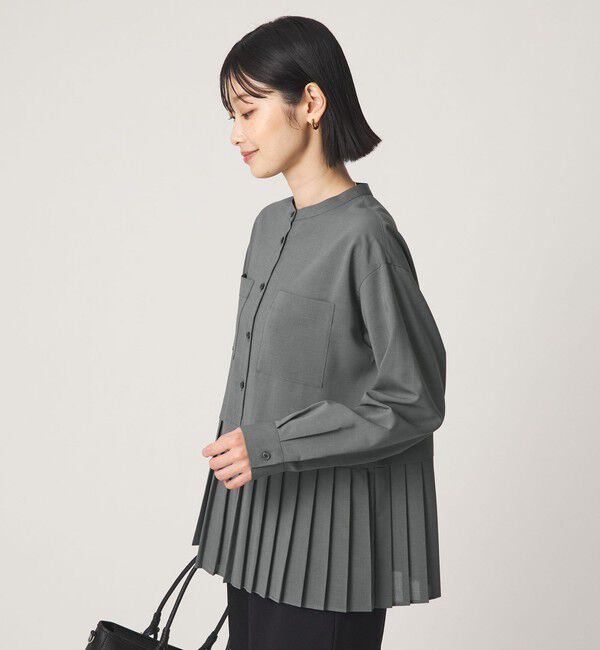 UNITED ARROWS green label relaxing「［size SHORTあり］スソ プリーツ シャツ マシンウォッシャブル 吸水速乾」|シャツ・ブラウス|