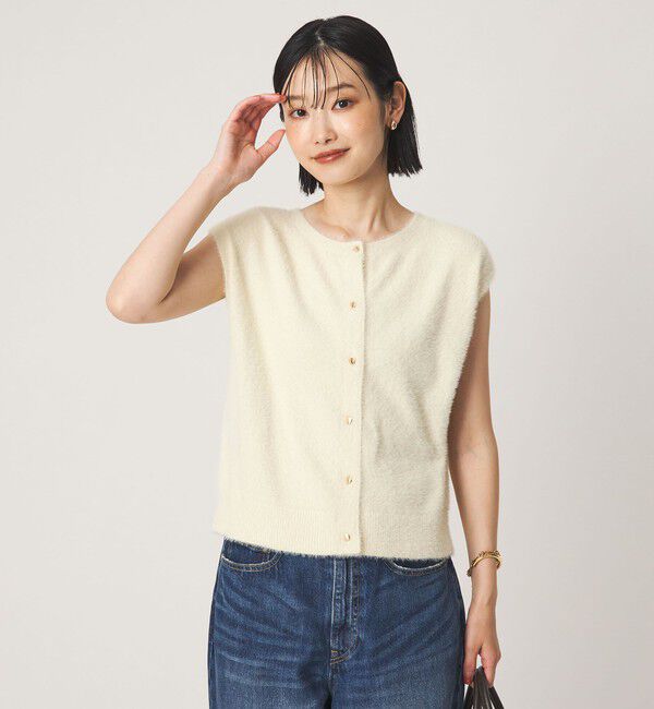 UNITED ARROWS green label relaxing「フラッフフェザー 2WAY フレンチスリーブ ニット」|ニット・セーター|