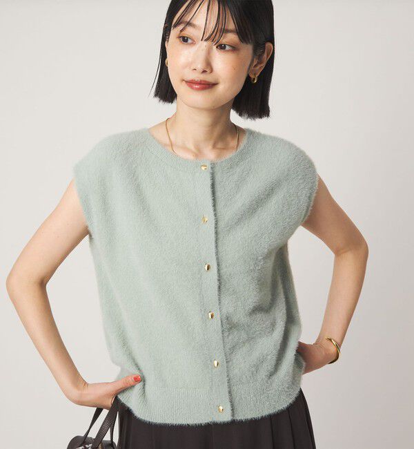 UNITED ARROWS green label relaxing「フラッフフェザー 2WAY フレンチスリーブ ニット」|ニット・セーター|LIME