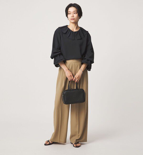 UNITED ARROWS green label relaxing「フリルカラー ブラウス マシンウォッシャブル 吸水速乾」|シャツ・ブラウス|