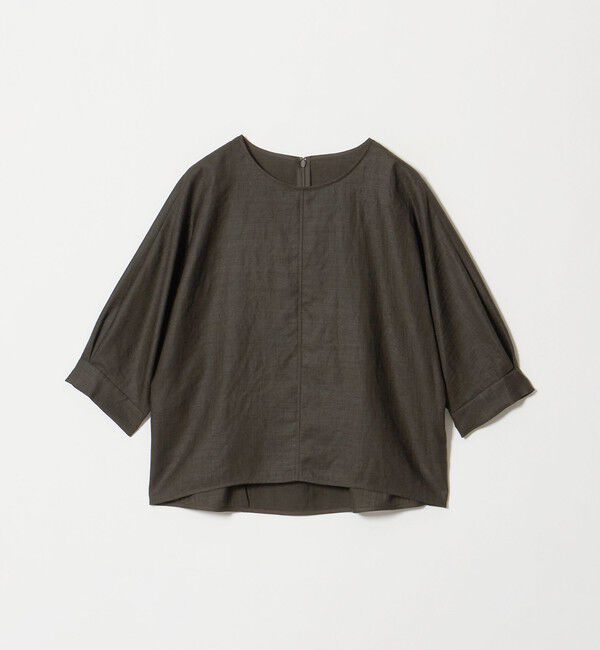UNITED ARROWS green label relaxing「トリアセ 7分袖 プルオーバー ブラウス マシンウォッシャブル UVカット 通気性」|シャツ・ブラウス|DK.GRAY