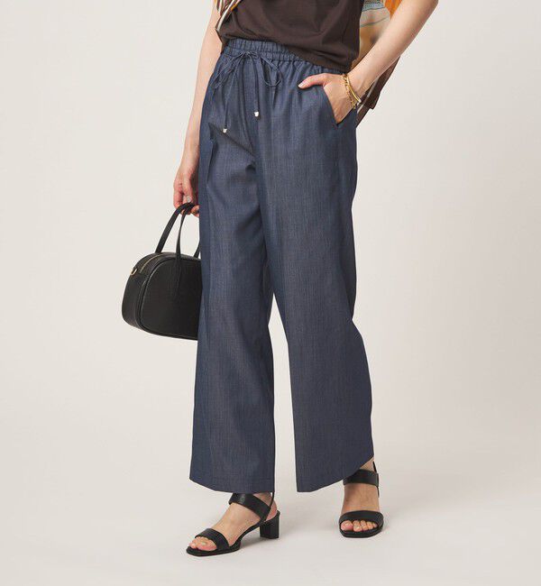 UNITED ARROWS green label relaxing「［size SHORT/TALLあり］ライト デニム ニーハイフレア パンツ 2」|その他|COBALT