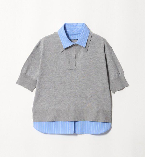 UNITED ARROWS green label relaxing「2WAY スキッパー シャツ プルオーバー ニット 5分袖 」|ニット・セーター|