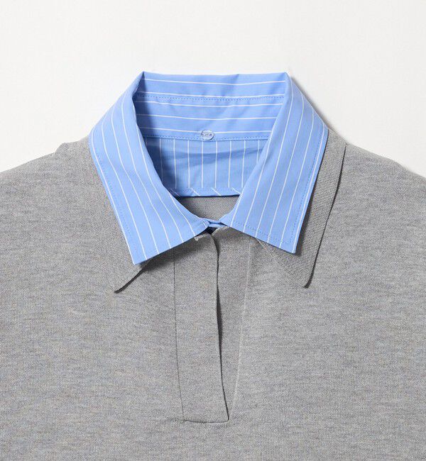 UNITED ARROWS green label relaxing「2WAY スキッパー シャツ プルオーバー ニット 5分袖 」|ニット・セーター|