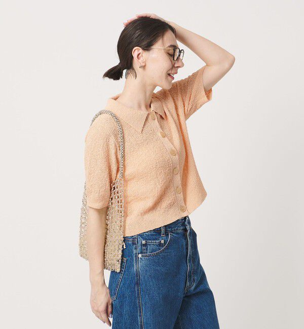 BEAUTY&YOUTH UNITED ARROWS「ノットヤーンニット ハーフスリーブ シャツ カーディガン ウォッシャブル」|カーディガン|