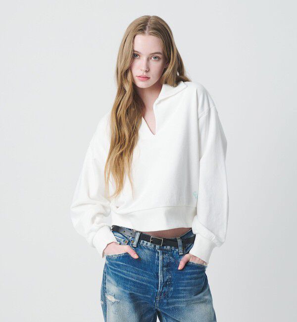 California General Store「＜CGS.＞オープン カラー スウェット / ウィメンズ」|スウェット・ジャージ|WHITE