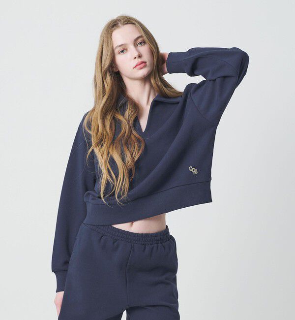 California General Store「＜CGS.＞オープン カラー スウェット / ウィメンズ」|スウェット・ジャージ|NAVY