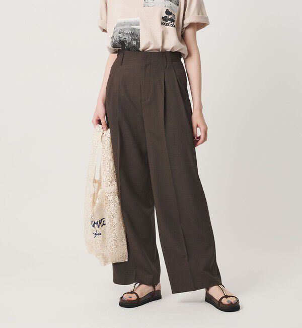 BEAUTY&YOUTH UNITED ARROWS「ポリエステルブレンド ２タック タブワイドパンツ ウォッシャブル 防シワ」|その他|
